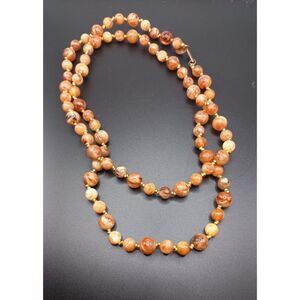 Miriam Haskell Vintage Signed Lucite Beaded Necklace